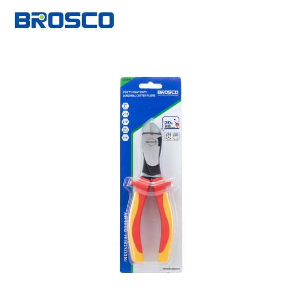 Kìm cắt chéo hạng nặng cách điện 1000V VDE bằng thép Cr-V 7