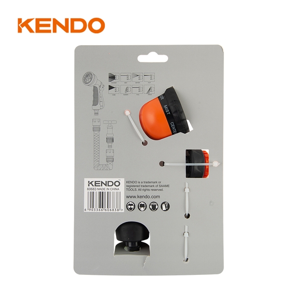 Bộ dụng cụ 4 cái súng phun bằng nhựa 8 mẫu tia và đầu nối Kendo - 60683