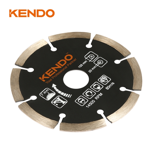 Đĩa cắt kim cương vành phân đoạn 105×20/16mm Kendo - 61111012