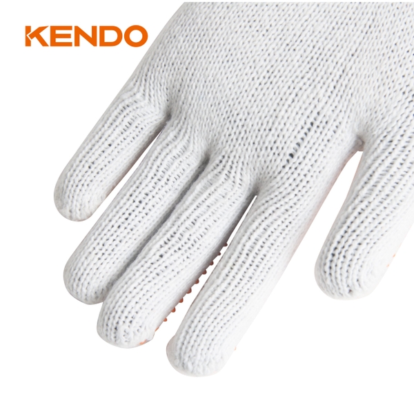 Găng tay làm việc bằng vải chấm cao su size 9 inch (L) Kendo - 76132