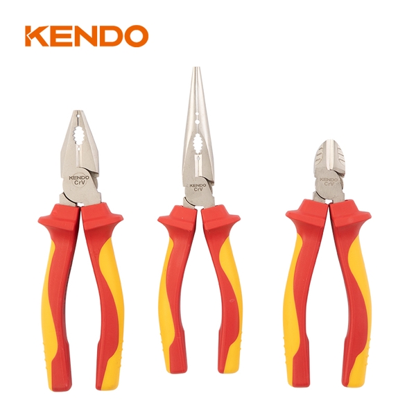Bộ kìm cách điện 1000V 3 cái (kìm điện-cắt-nhọn) Kendo - 85134