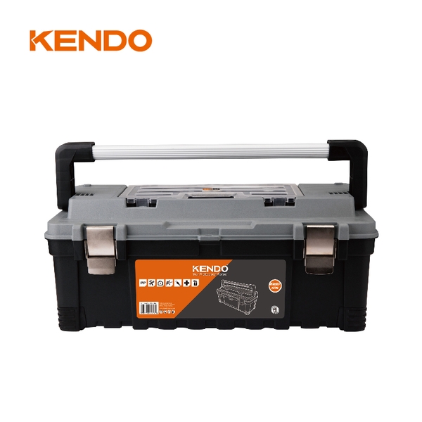 Hộp nhựa đựng dụng cụ có ngăn đựng vít bên trên kích thước 65.6 × 28.5 × 27 cm Kendo – 90273