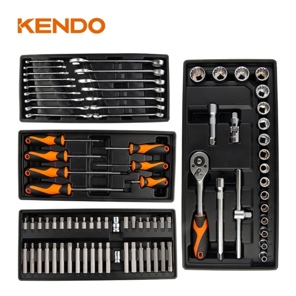 Bộ xe đẩy dụng cụ 6 ngăn kéo 170 chi tiết Kendo - 90345