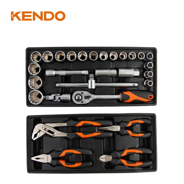 Bộ xe đẩy dụng cụ 6 ngăn kéo 170 chi tiết Kendo - 90345