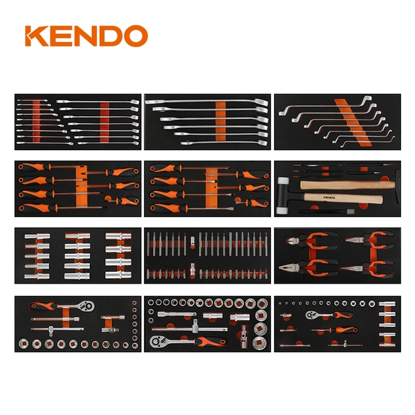 Bộ xe đẩy dụng cụ 7 ngăn kéo 197 chi tiết Kendo - 90342