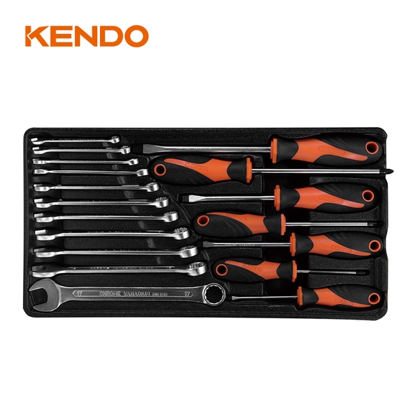 Bộ rương dụng cụ sửa chữa bằng kim loại có 3 ngăn kéo, 86 chi tiết Kendo - 90517