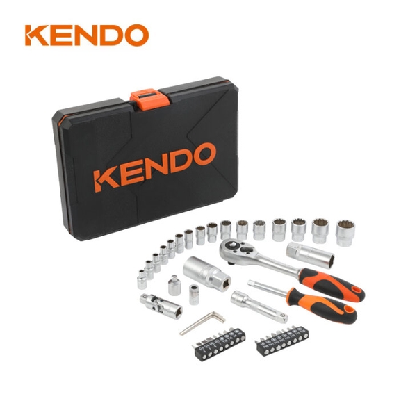 Bộ dụng cụ sửa chữa 45 chi tiết 1/4 inch và 3/8 inch Kendo - 90591