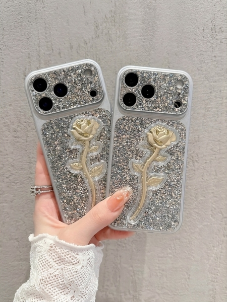 Ốp Lưng iPhone Hoa Hồng Ánh Kim Lấp Lánh Luxury