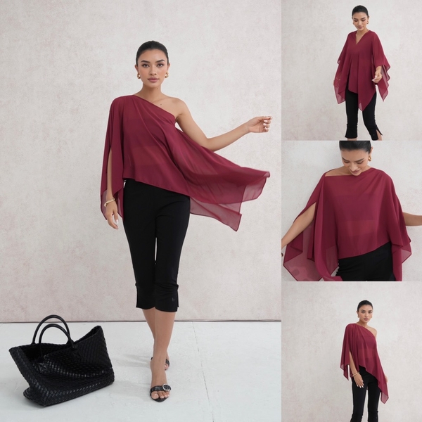 Áo Choàng Chiffon Ngắn Mặc Nhiều Kiểu HAWAI Taygu | AT34