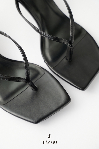 Dép Xỏ Ngón Cao Gót 5cm Mũi Vuông KELLY Taygu | D5