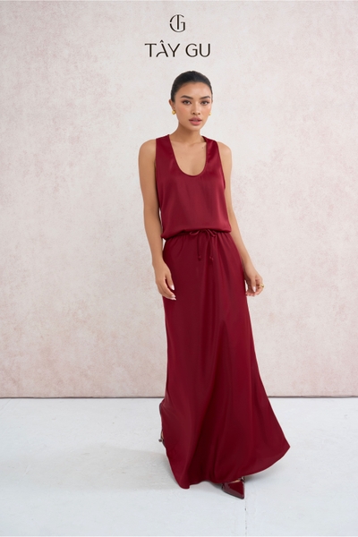 Chân Váy Lụa Hai Lớp Dáng Đuôi Cá Lưng Dây Rút EMMA Taygu | CT1