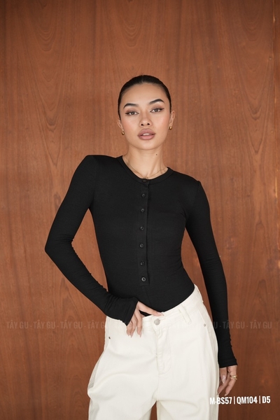 Bodysuit Thun Tay Dài Cổ Tròn 7 Nút Taygu | BS57
