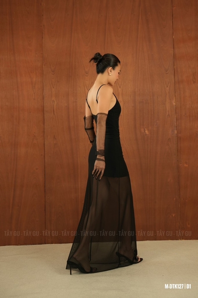 Đầm Hai Dây Ôm Body Lưới Đen CANY Taygu | DTK127