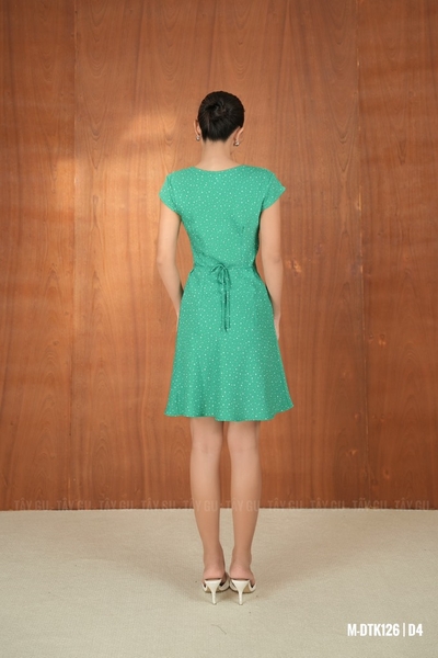 Đầm Lụa Ngắn Tay Ngắn Cổ V CELYN Taygu | DTK126