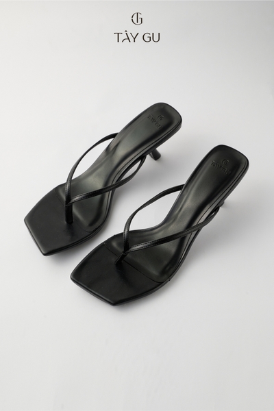 Dép Xỏ Ngón Cao Gót 5cm Mũi Vuông KELLY Taygu | D5