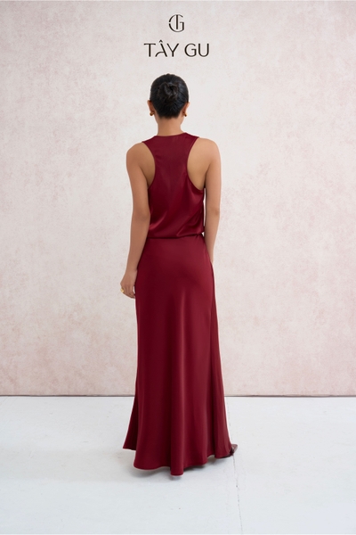 Chân Váy Lụa Hai Lớp Dáng Đuôi Cá Lưng Dây Rút EMMA Taygu | CT1