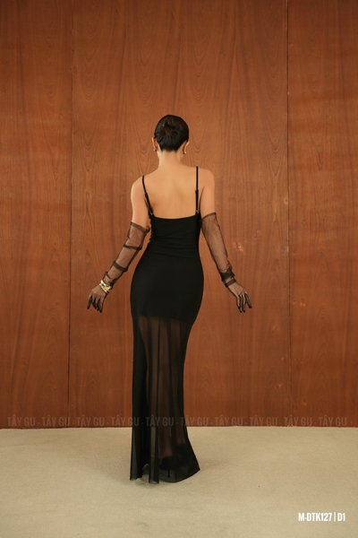 Đầm Hai Dây Ôm Body Lưới Đen CANY Taygu | DTK127