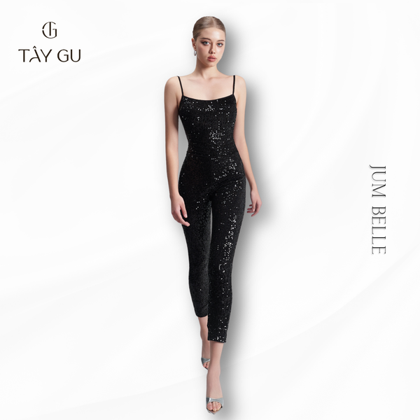 Jumpsuit Thiết Kế Hai Dây Đen Bling BELLE Taygu | JTK17