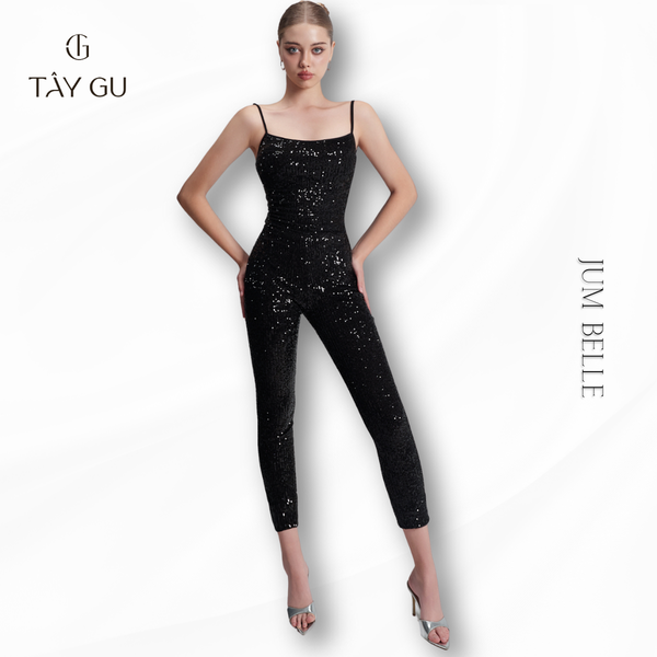 Jumpsuit Thiết Kế Hai Dây Đen Bling BELLE Taygu | JTK17