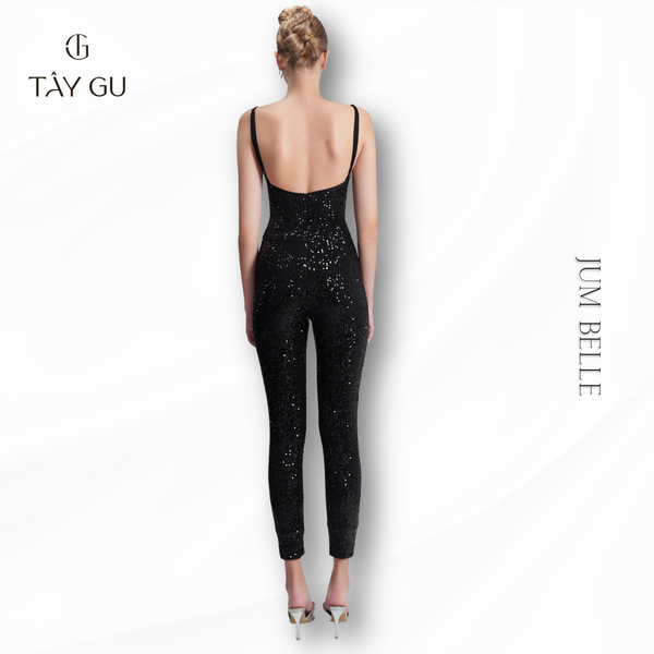 Jumpsuit Thiết Kế Hai Dây Đen Bling BELLE Taygu | JTK17