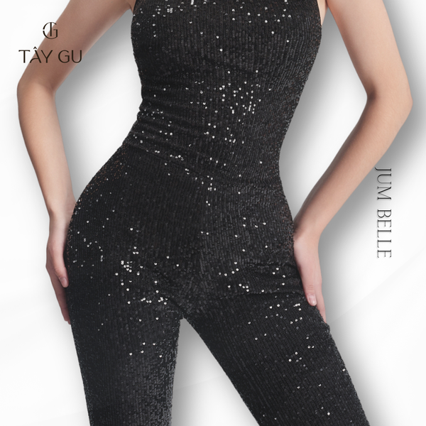 Jumpsuit Thiết Kế Hai Dây Đen Bling BELLE Taygu | JTK17