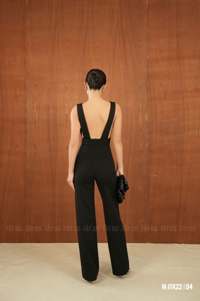 Jumpsuit Suông Đen Không Tay Hở Lưng Xẻ Hai Bên TALLA Taygu | JTK22