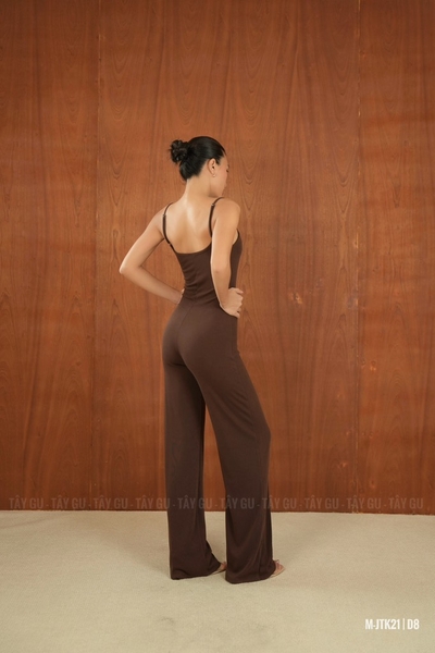 Jumpsuit Thun Nâu Hai Dây Ống Suông NOVA Taygu | JTK21