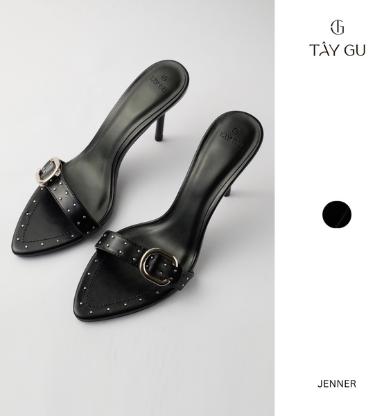 Guốc Cao Gót Khoen Bạc cao 10cm JENNER Taygu | D1