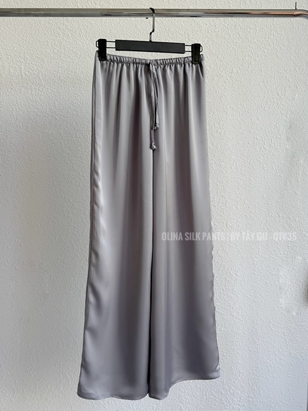 Quần Lụa Suông Dài Lưng Dây Rút OLINA Taygu | QTK35