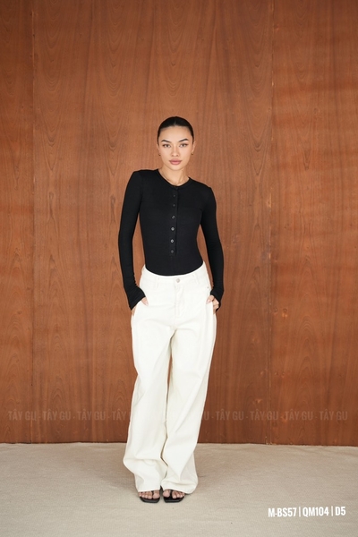 Bodysuit Thun Tay Dài Cổ Tròn 7 Nút Taygu | BS57
