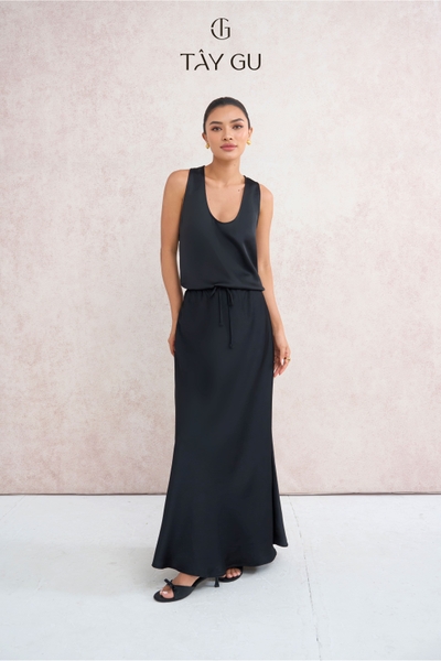 Chân Váy Lụa Hai Lớp Dáng Đuôi Cá Lưng Dây Rút EMMA Taygu | CT1