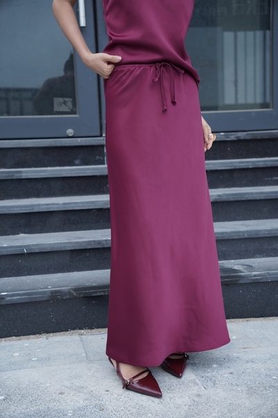 Chân Váy Lụa Hai Lớp Dáng Đuôi Cá Lưng Dây Rút EMMA Taygu | CT1