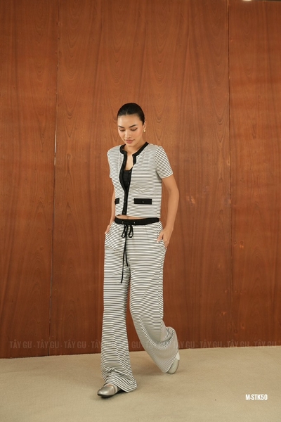 Quần Thun Dây Rút Sọc Ống Rộng TITA Taygu | QTK48