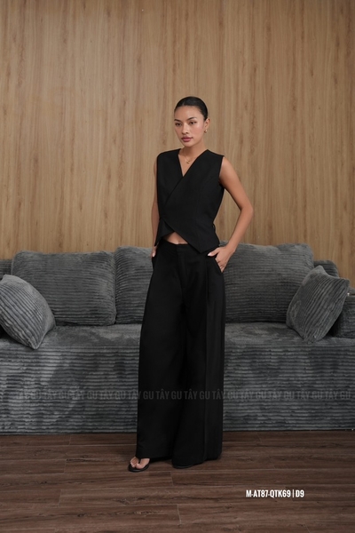 Quần Tây Suông Xếp Ly Trước Hai Nắp Túi Sau LALI Taygu | QTK69