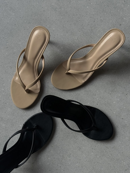 Guốc Cao Gót Xỏ Ngón Mũi Tròn 9cm KYLIE Taygu | D9