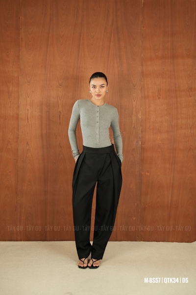 Bodysuit Thun Tay Dài Cổ Tròn 7 Nút Taygu | BS57