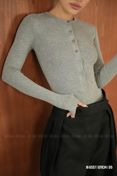 Bodysuit Thun Tay Dài Cổ Tròn 7 Nút Taygu | BS57