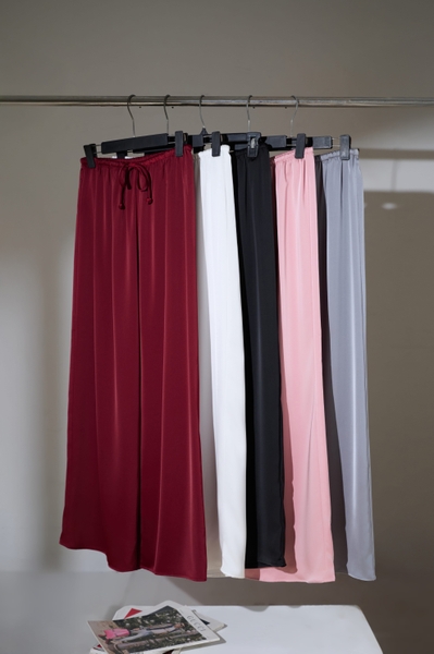 Quần Lụa Suông Dài Lưng Dây Rút OLINA Taygu | QTK35