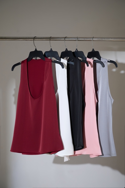 Áo Lụa Ba Lỗ Cổ Chữ U Sâu Khoét Lưng MIANA Taygu | AT31