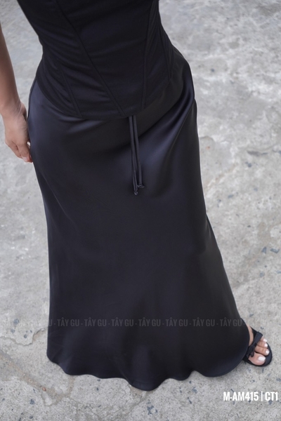 Chân Váy Lụa Hai Lớp Dáng Đuôi Cá Lưng Dây Rút EMMA Taygu | CT1