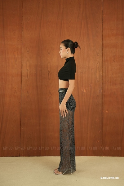 Chân Váy Bling Dài Xuyên Thấu Xẻ Sau QUINSA Taygu | CV115