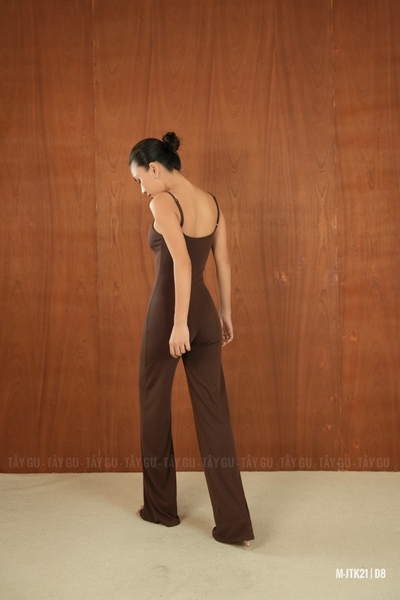 Jumpsuit Thun Nâu Hai Dây Ống Suông NOVA Taygu | JTK21