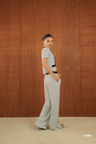 Quần Thun Dây Rút Sọc Ống Rộng TITA Taygu | QTK48