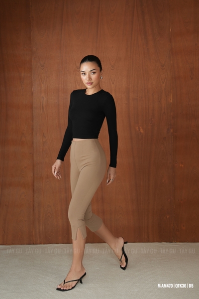 Quần Thun Thiết kế Lửng Lai Xẻ ELLY Taygu | QTK36