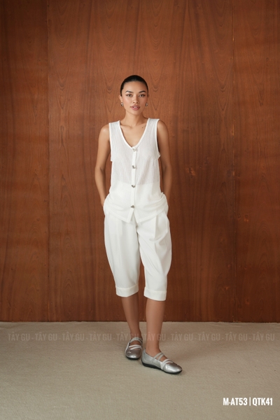 Quần Thiết Kế Lửng Qua Gối Xếp Ly Trước Thanh Lịch ESTE Taygu | QTK41