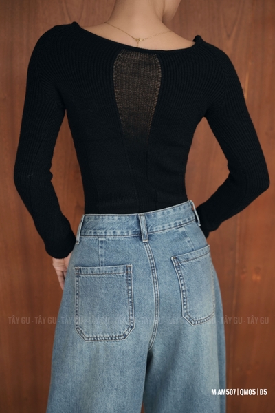 Quần Baggy Jean Xanh Ống Cong Form Lửng Trendy FUNHI Taygu | QM95