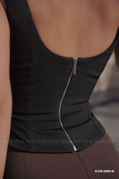 Áo Corset Hai Lớp Cổ Vuông Thắt Eo GIANA Taygu | AT55