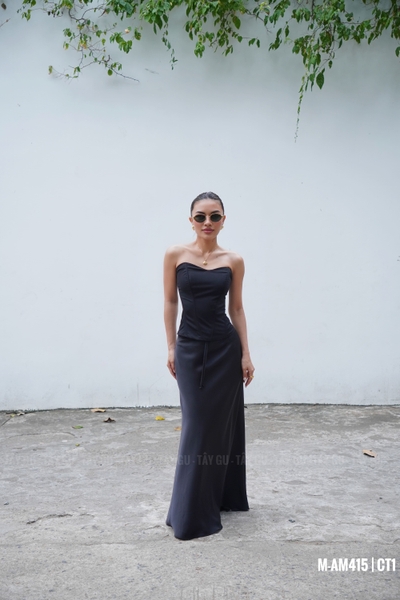 Chân Váy Lụa Hai Lớp Dáng Đuôi Cá Lưng Dây Rút EMMA Taygu | CT1