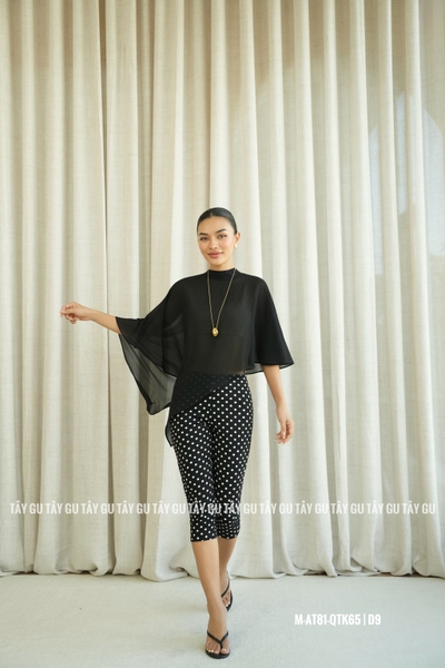 Áo Choàng Chiffon Cổ Cao Dáng Xéo Thanh Lịch FAYER Taygu | AT81