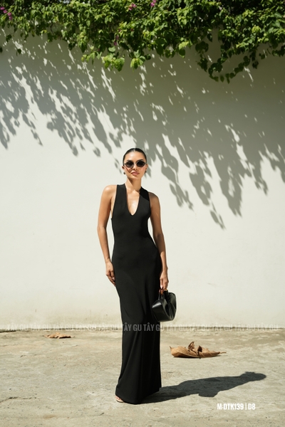 Đầm Chéo Lưng Bảng To Cổ V Dáng Maxi DASSA Taygu | DTK139